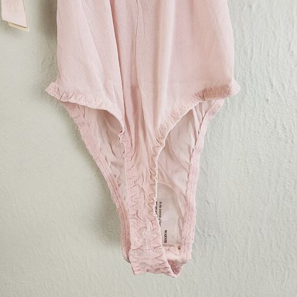 NEW We Are Hah x Free People Pink Mesh Bust Out Bodysuit - Picture 13 of 16